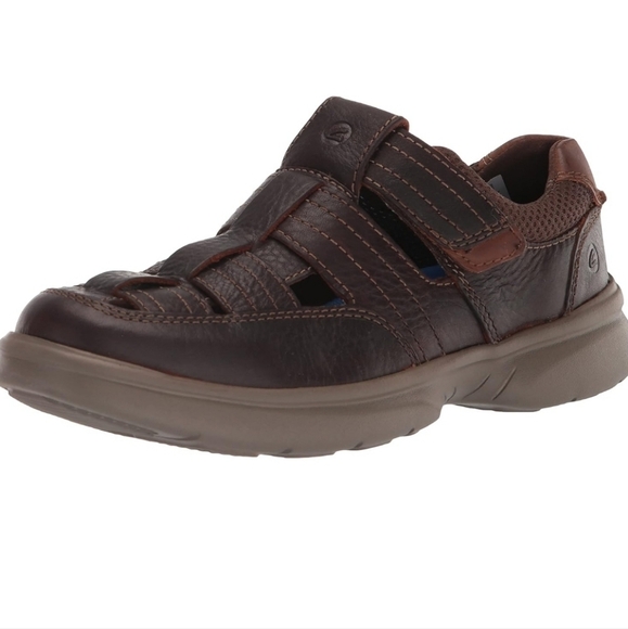 Clarks Men's Bradley Cove Brown Pebbled Leather Cut Out Upper Shoes Size 8M - Picture 16 of 16